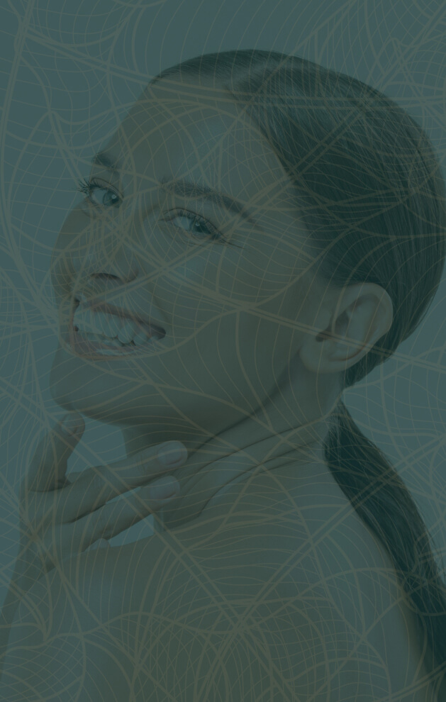 Woman smiling with green overlay