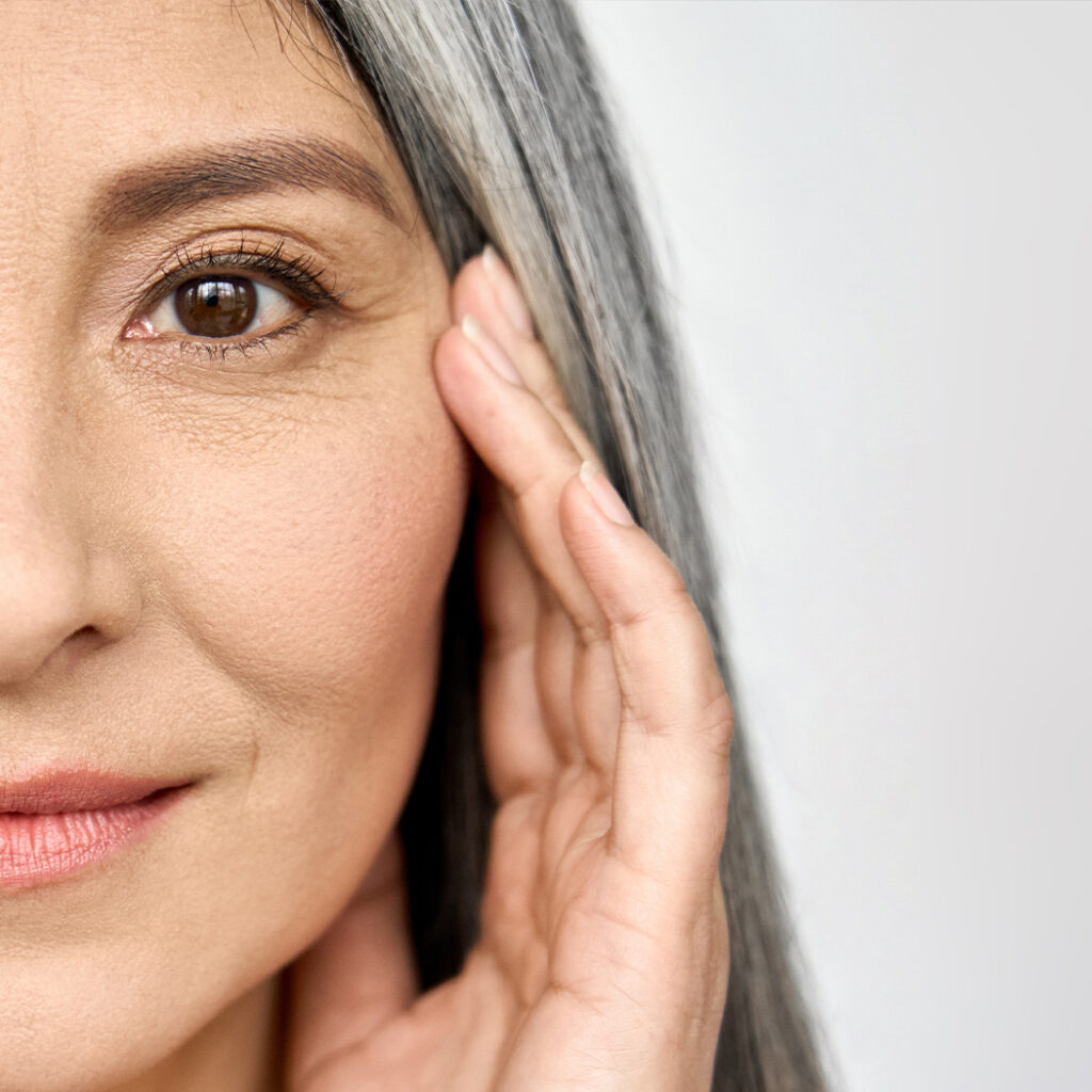 Photo of an older woman with great skin